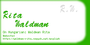 rita waldman business card